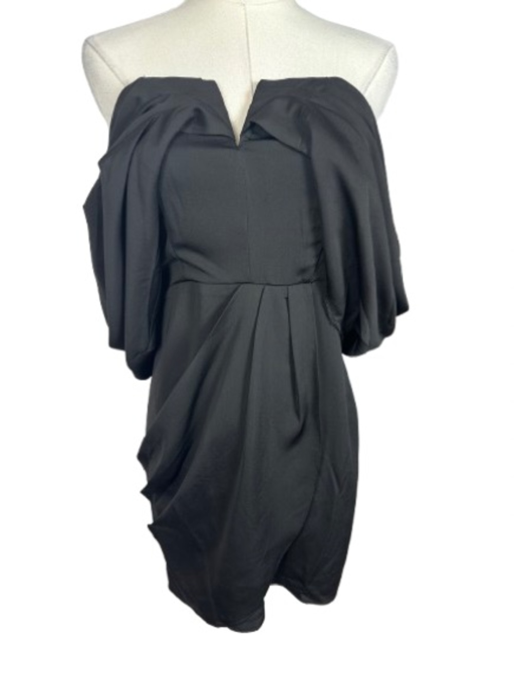 DO+BE Strapless Black Draped Cocktail Dress Size S